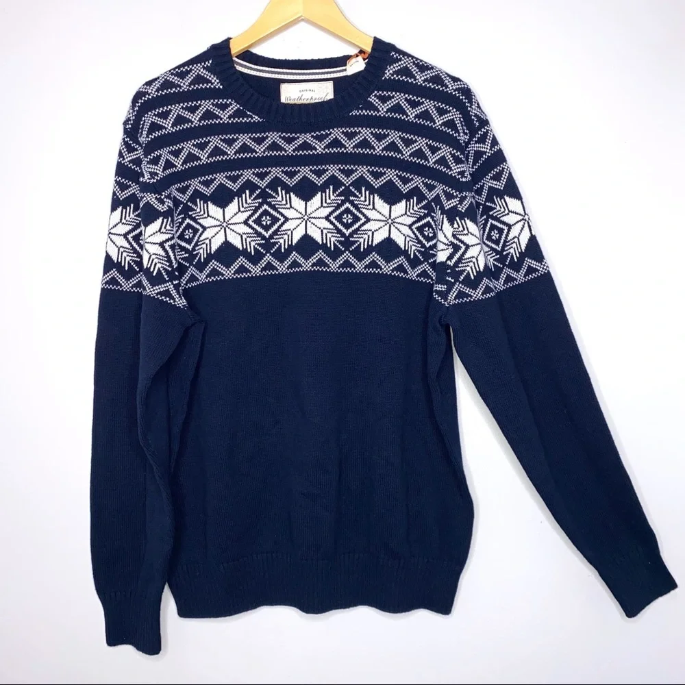 Men’s NWT Weatherproof Original Snowflake Holiday Sweater Large